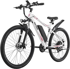 HILAND Rockshark 27.5 Inch Electric Bike for Adults,Mens Electric Mountain Bike with 350W Motor,Removable Fully Build-in 10.4Ah Battery,Shimano 7 Speed Gears Urban Electric Bicycles